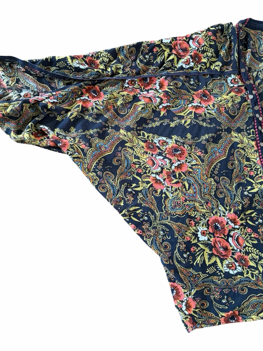 Curations Bohemian Floral Paisley Open-Front Kimono Jacket - Picture 7 of 9